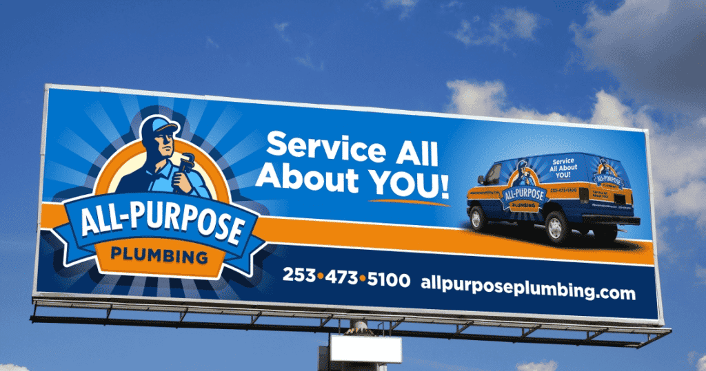 A billboard for a plumber.