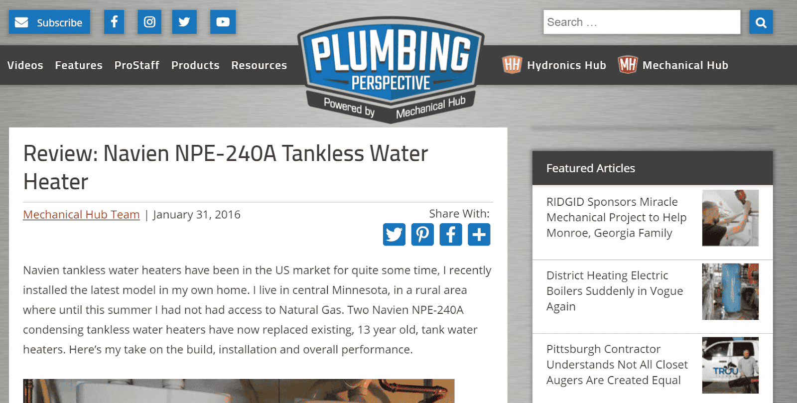 Plumbing Perspective article.