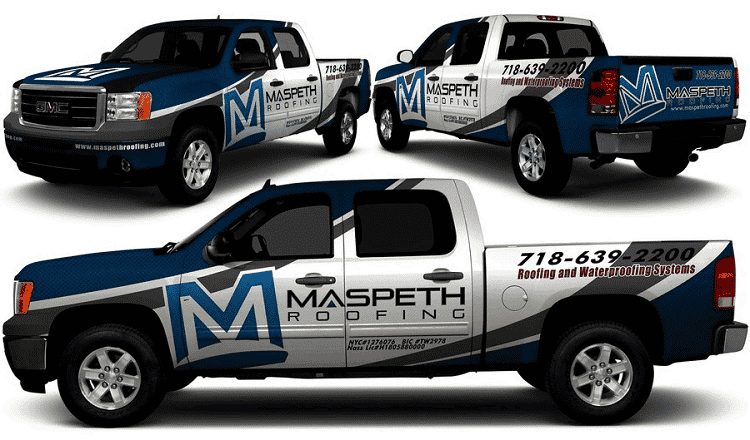 Maspeth Roofing truck.