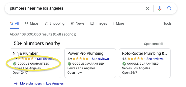 Google Guarantee.