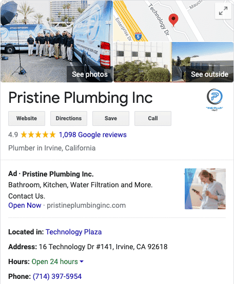 Google My Business profile