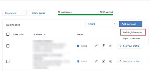Add single business