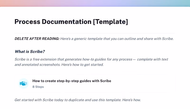 Free Process Documentation template: SOPs for Business Processes