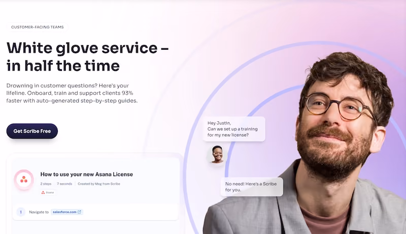 Scribe FAQ page examples