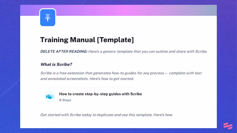 Training manual template