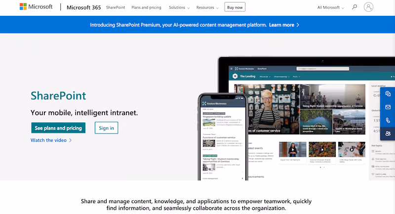 Microsoft SharePoint - Knowledge sharing systems