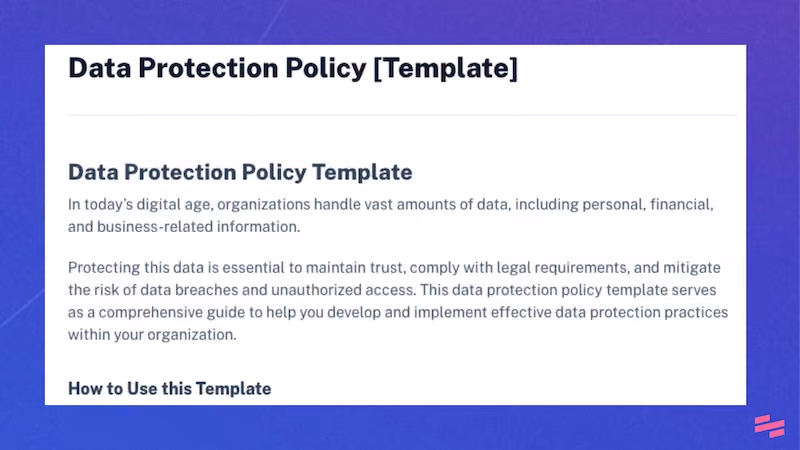 Free data protection policy and procedure template