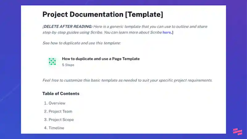Project documentation template: project plan templates