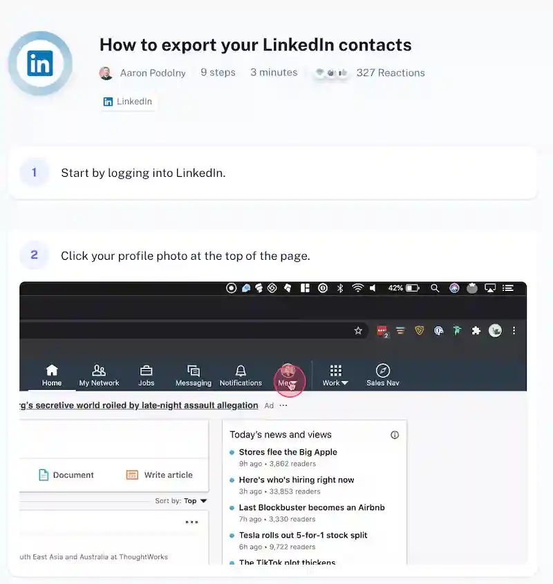 How to export your LinkedIn contacts: Project Documentation Challenges