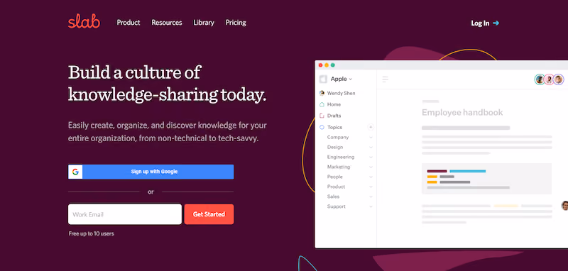 Slab Knowledge-Sharing Wiki Tool