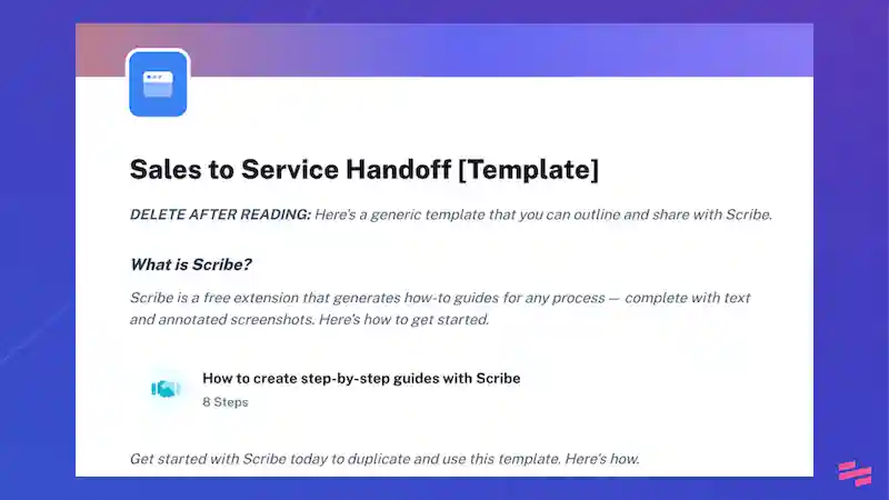 Sales to Service Handoff template: Handover Document Template