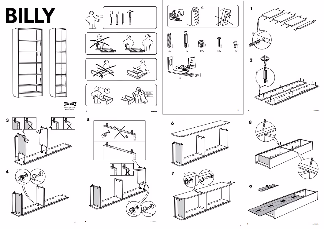 IKEA Billy instructions
