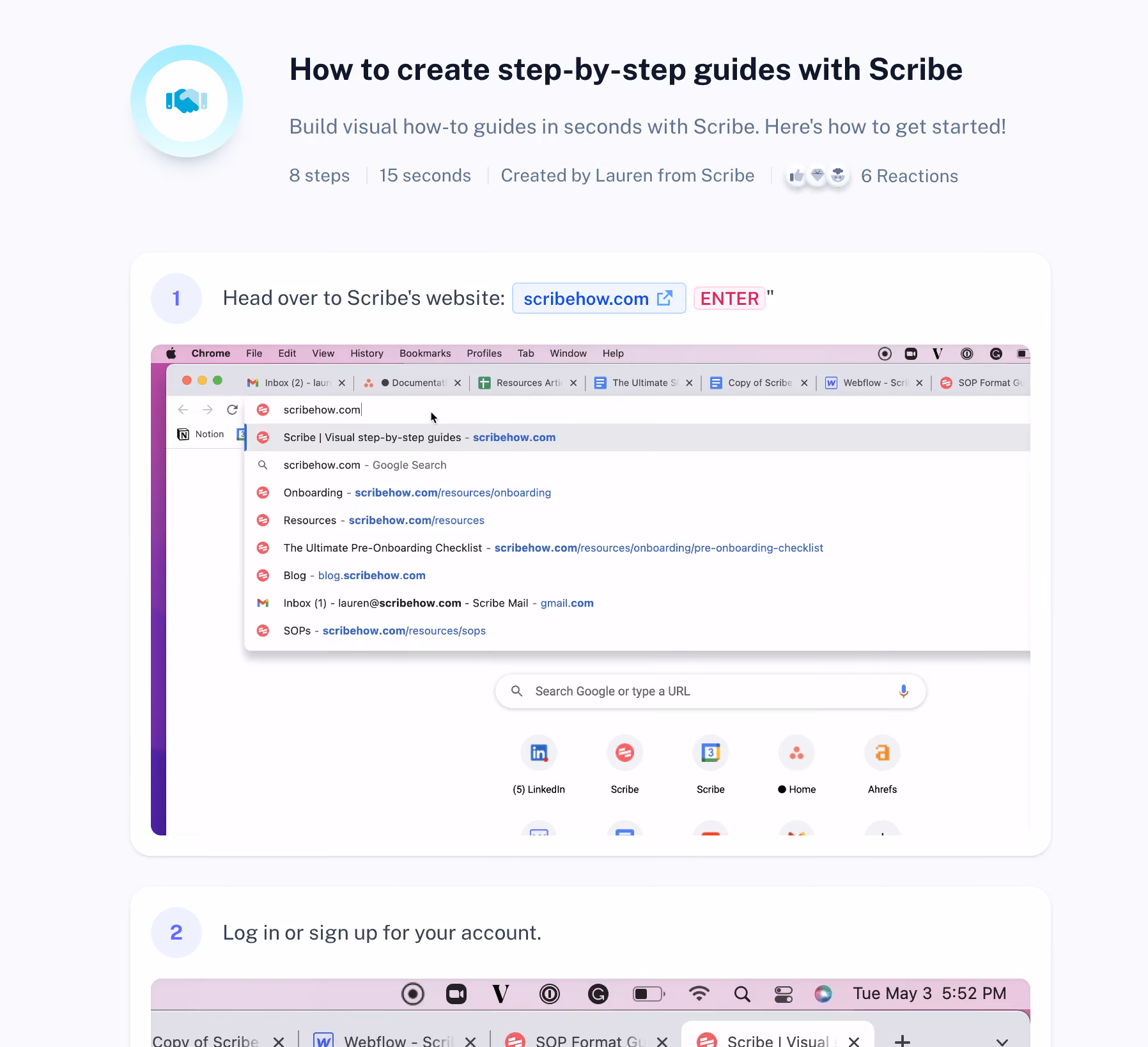 Scribe on how to create step-by-step guides: business process management
