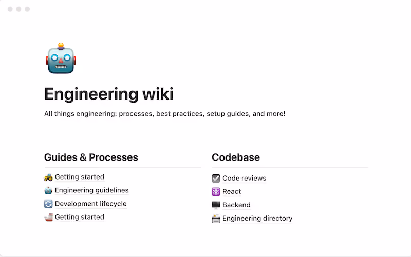 Notion - internal wiki