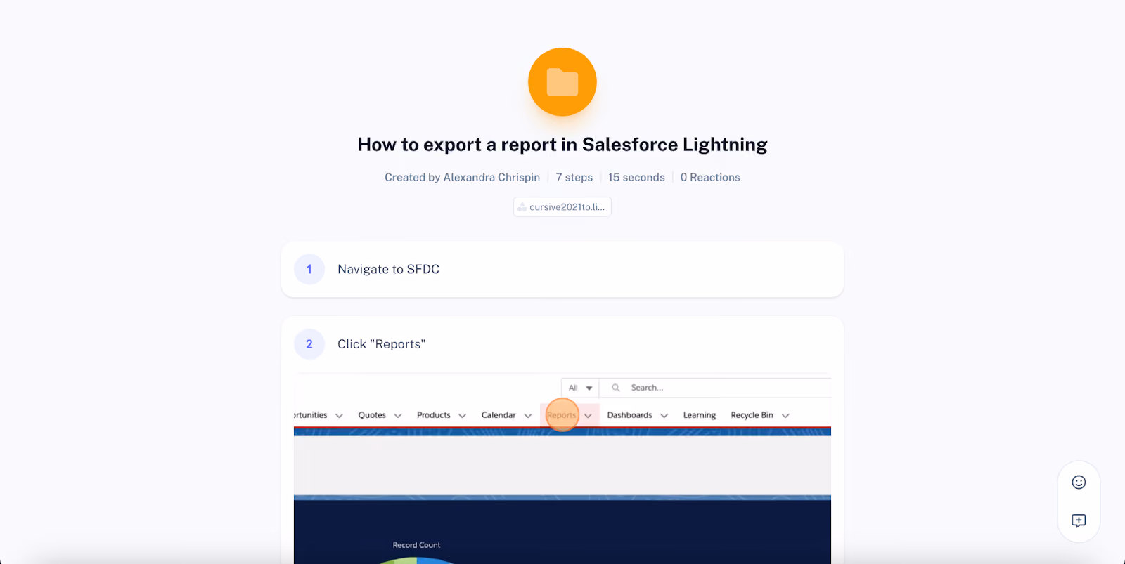 How to export a report in Salesforce Lightning: project management sop