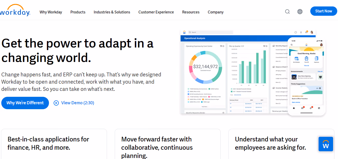 Workday HCM home page — Best HR software