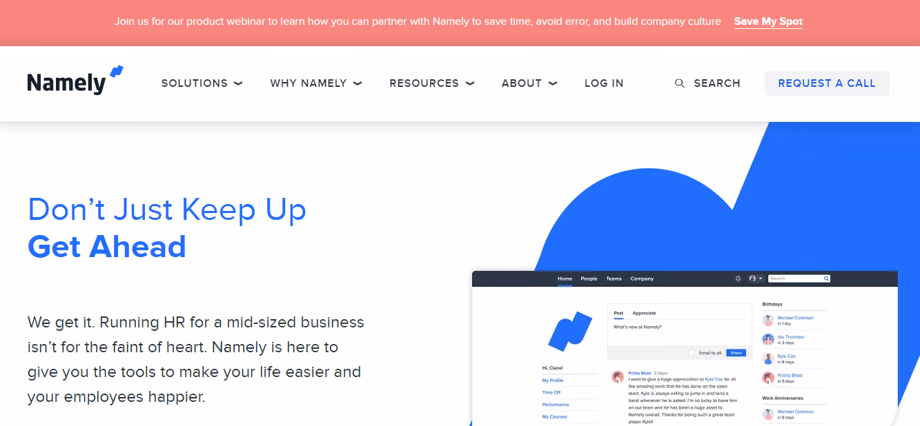 Namely home page — Best HR Software