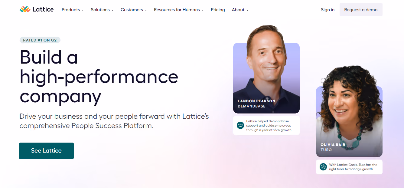 Lattice home page — Best HR software
