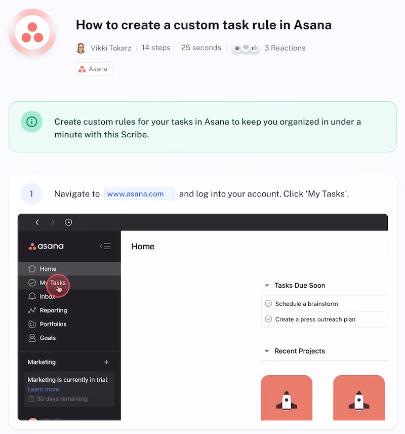 How to create a custom task rule in Asana