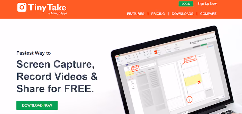 TinyTake lets you take screenshots and recordings with minimal effort.