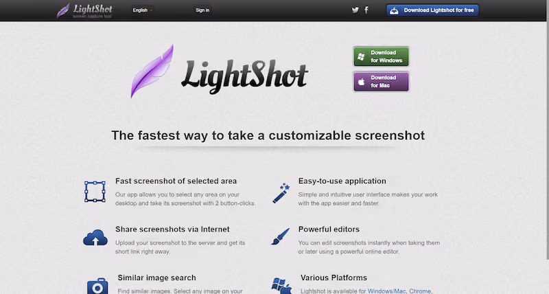 Lightshot is an intuitive screenshot software that prioritizes simplicity over functionality.