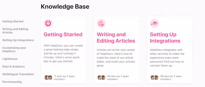 HelpDocs knowledge base: user manual tools