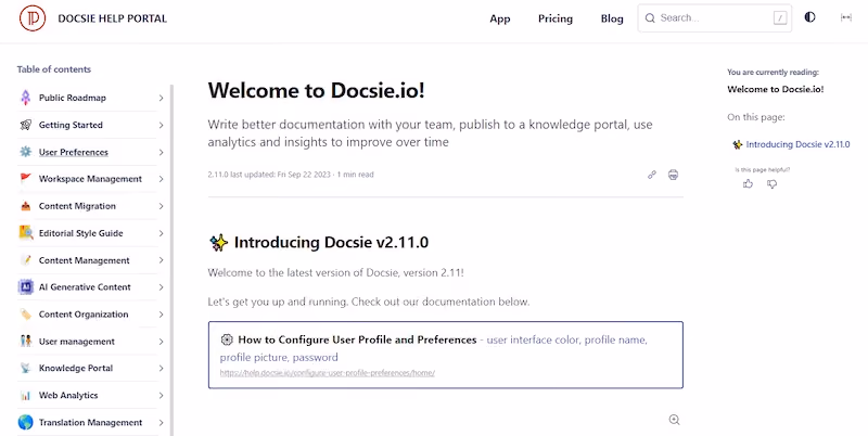 Docsie help portal: user manual creation software