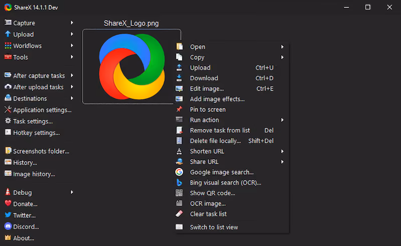 ShareX: Screenshot tool/software windows