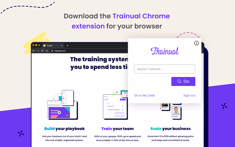 Trainual - workflow documentation chrome extension