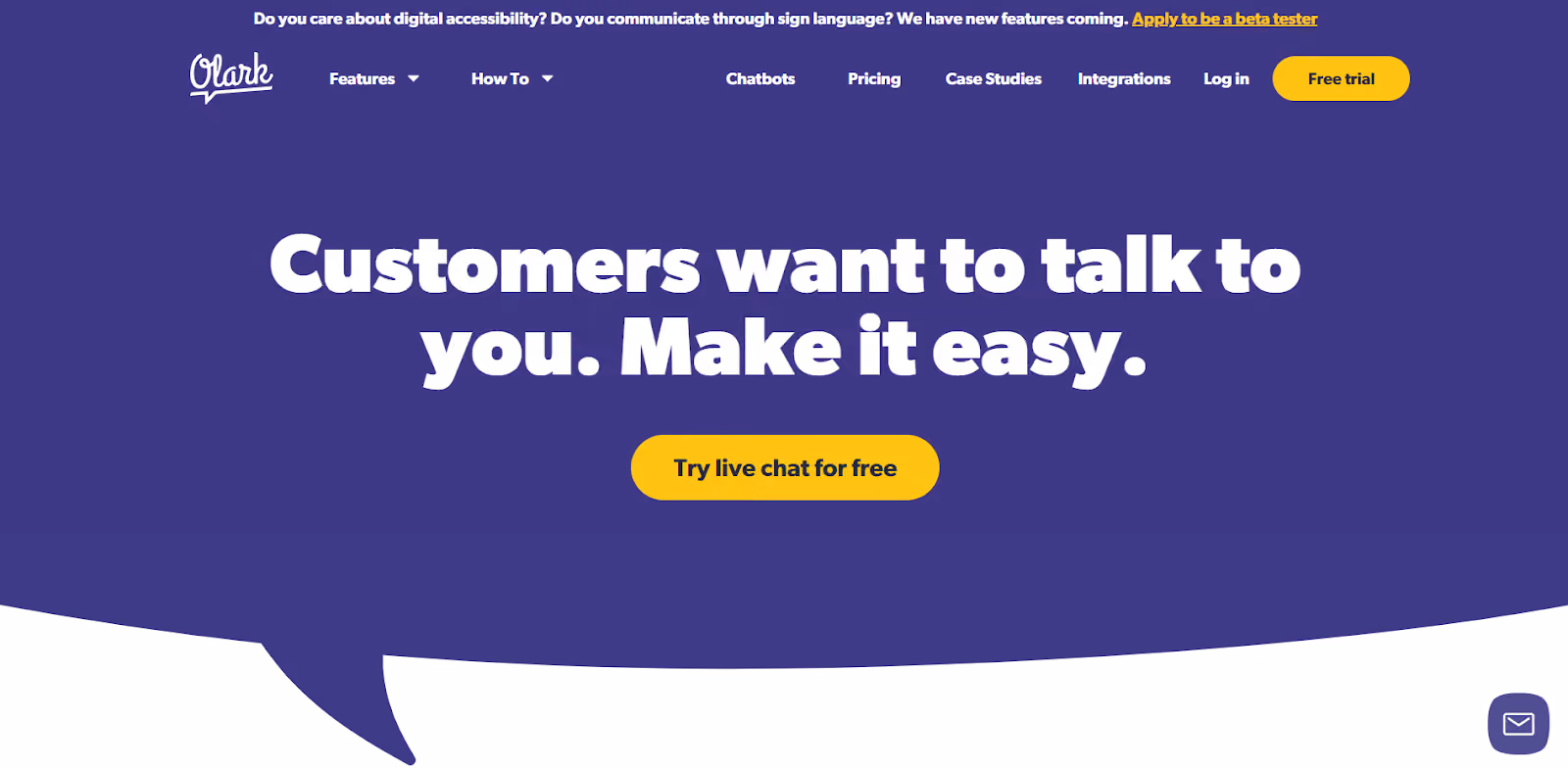 Olark Customer service software