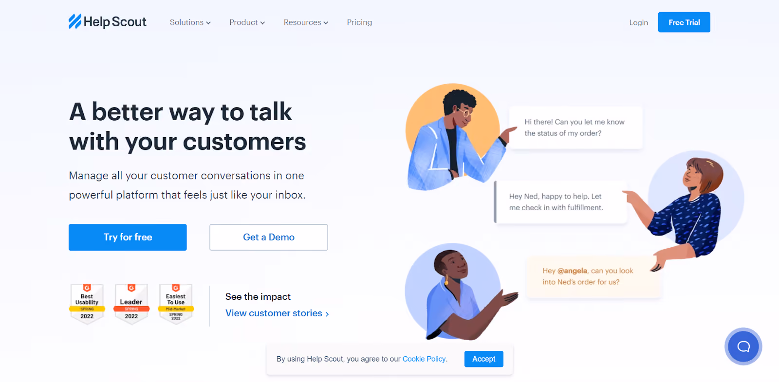 Customer service software — Help Scout home page
