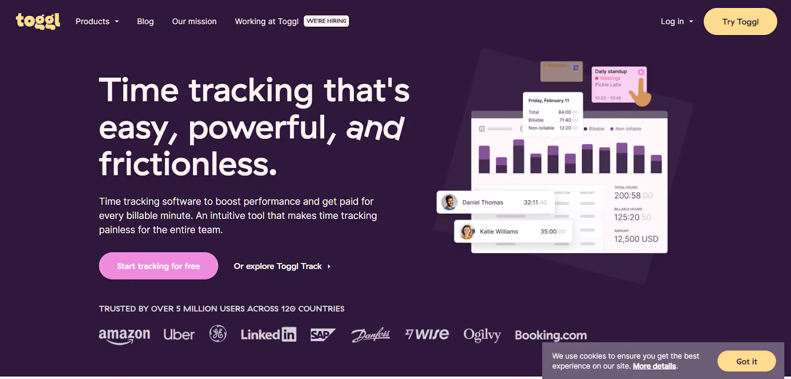 toggl free productivity tool