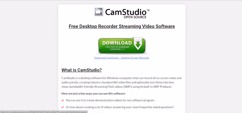 free video tutorial software — cam studio home page