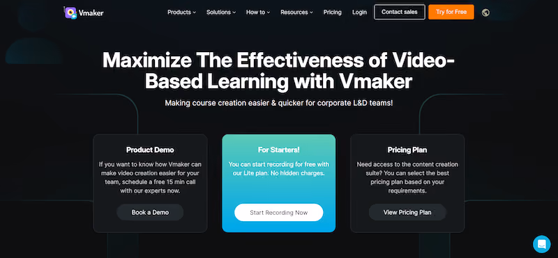 video tutorial software — vmaker home page
