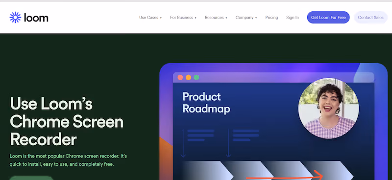 productivity chrome extension — loom home page