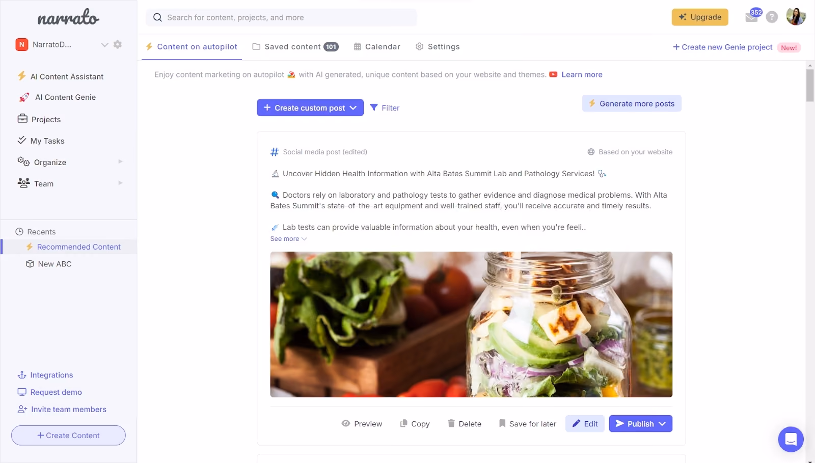Narrato AI content creation tools