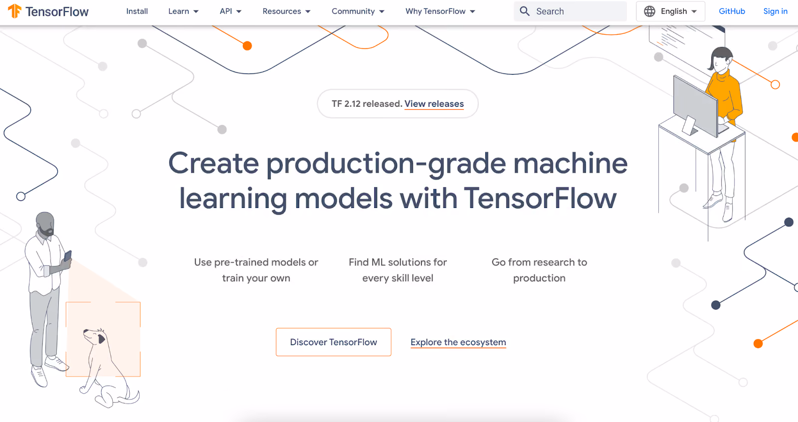 AI software — Tensorflow home page