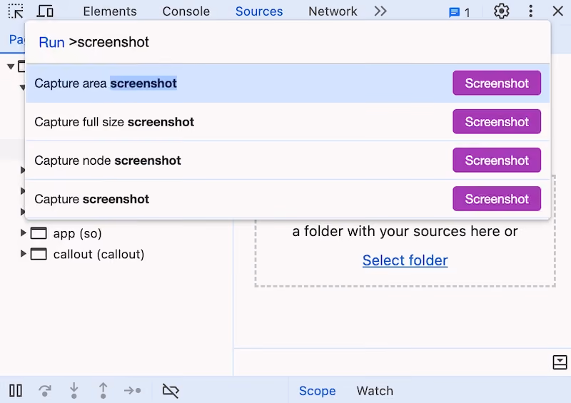 Google Chrome Developer Menu