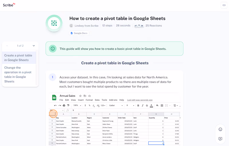 How to create a pivot table in Google Sheets - AI tools for accountants