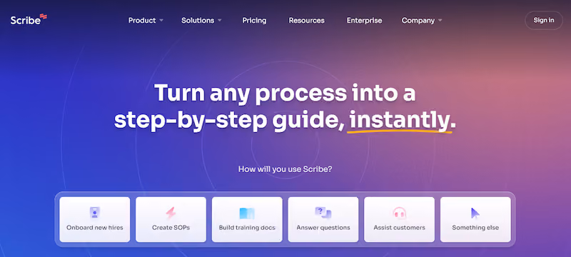 Scribe knowledge base software creates step-by-step guides