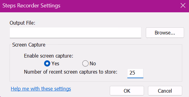 Steps Recorder limits