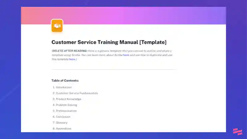 Customer service training manual templates
