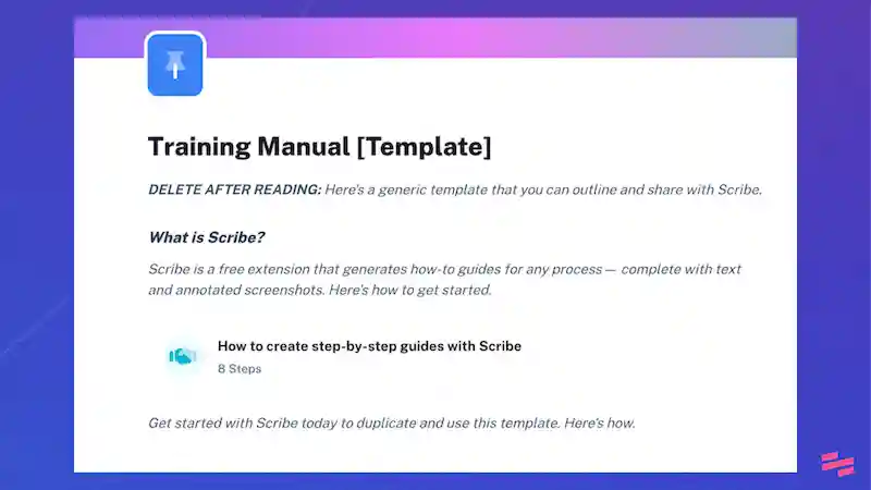 Training manual templates
