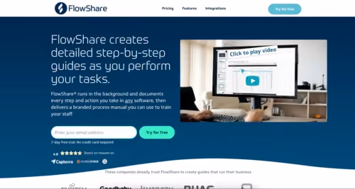 FlowShare home page: Steps Recorder alternatives