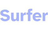 Blue text reading 'Surfer' on a white background.