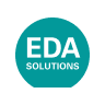 Logo with bold letters EDA above smaller text 'Soft Ware' on teal circular background.