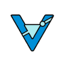 Blue and light blue angular checkmark logo with a small circle in the upper right corner.
