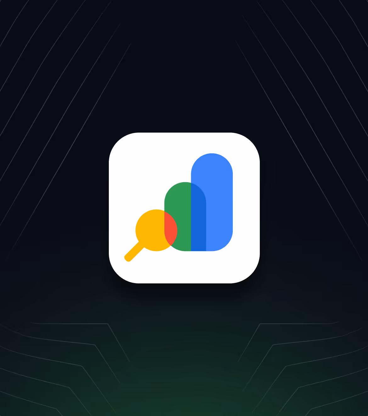 Google Search Console icon with a yellow magnifying glass and multi-colored bar chart.