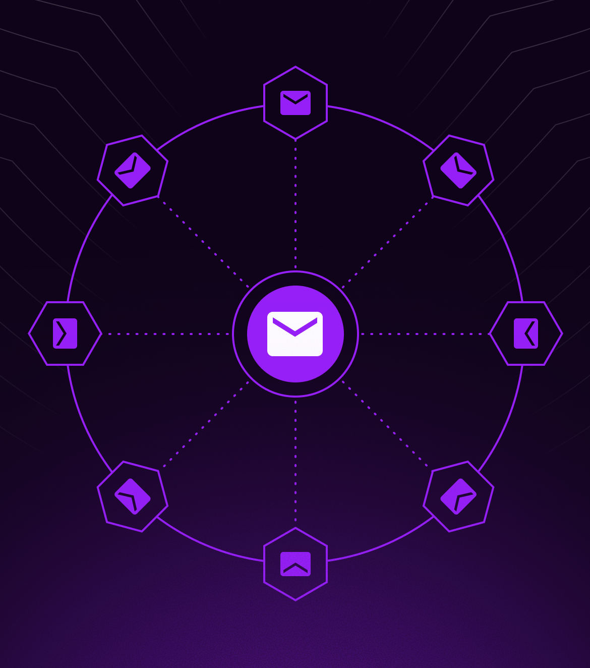 White rounded square app icon with a blue circle enclosing a white diamond shape.
