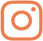 Instagram logo with a gradient orange and pink color scheme on a white background.